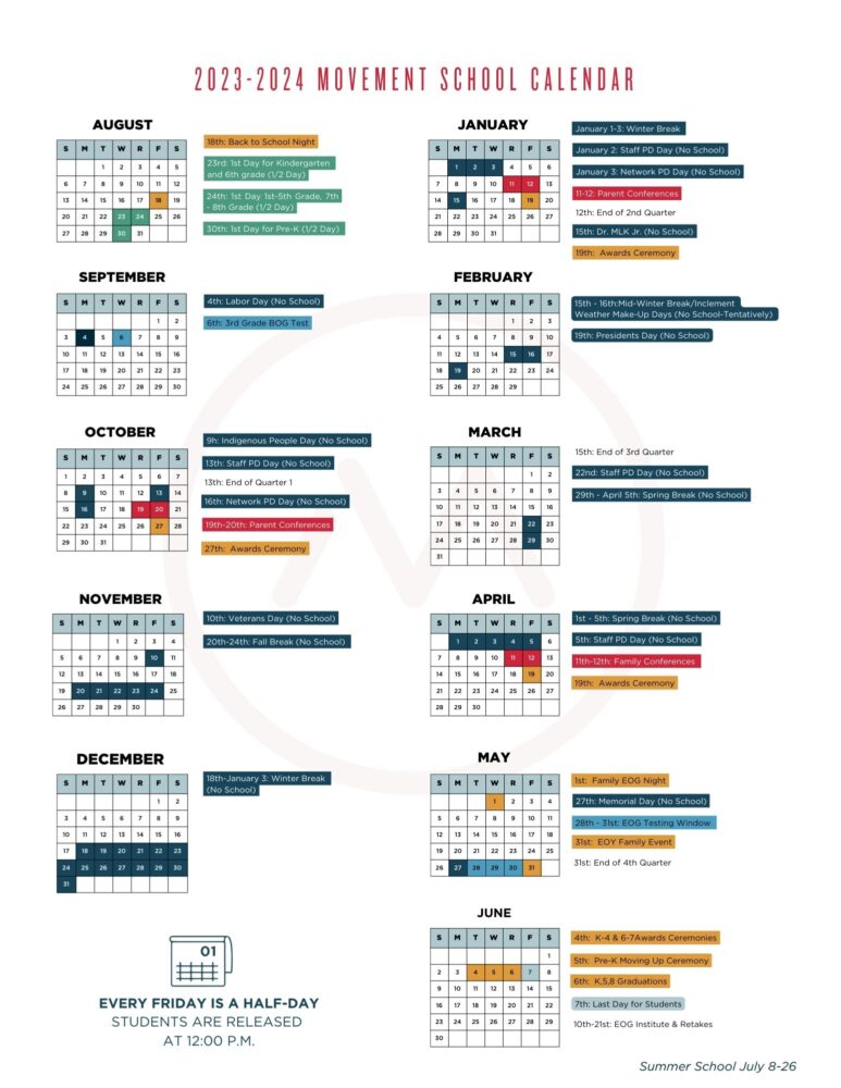 Calendar 2023/2024 Movement School